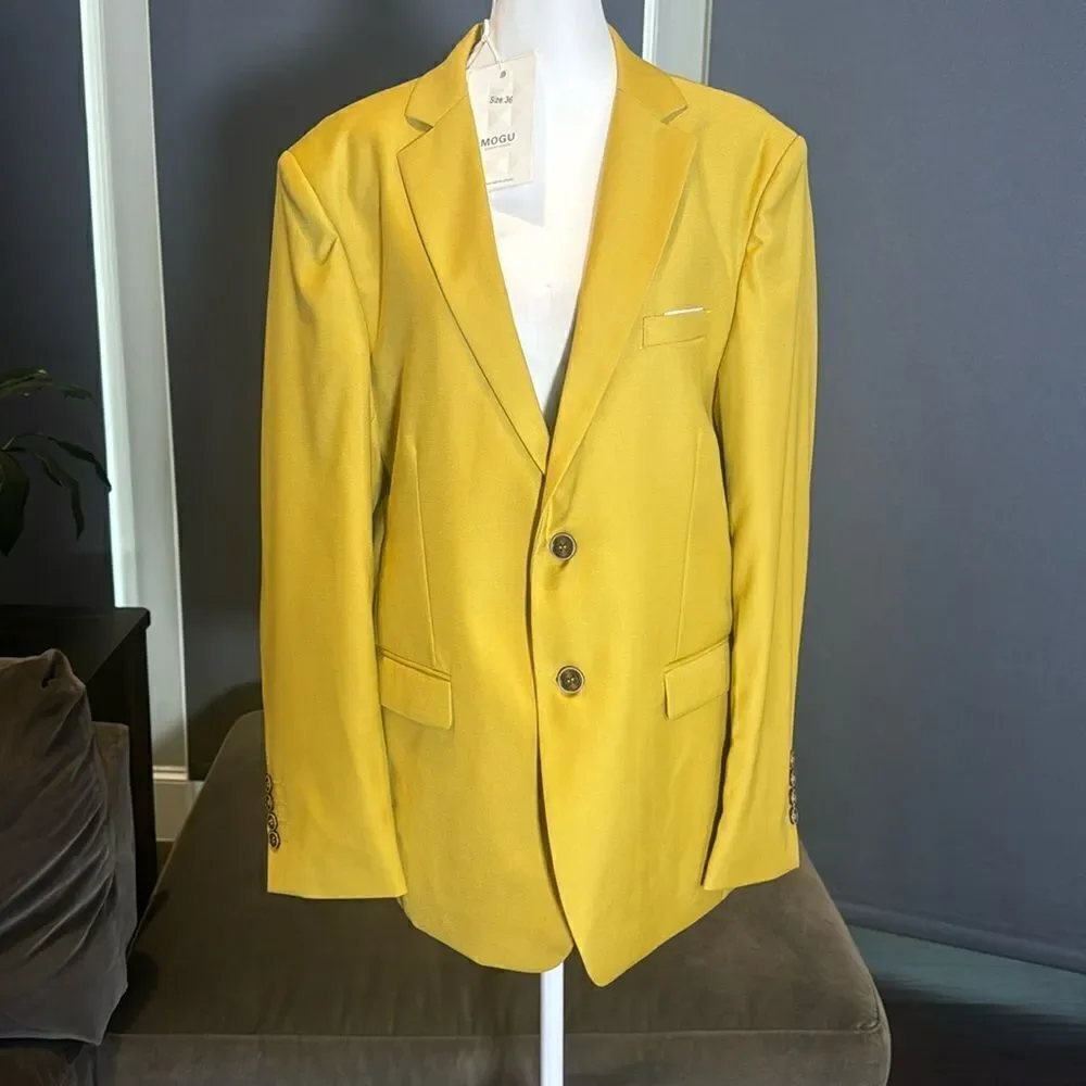 Mogu Men’s Suit Jacket Blazer Slim Fit Two Button Notched Lapel Size 36 NWT